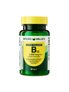 Spring Valley Suplemento de Vitamina B12 1000 mcg 60 Unidades